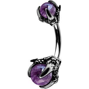 Claw Belly Button Rings 14G Surgical Steel Navel Piercing Jewelry Dragon Claws H